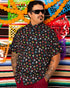 LOS MUERTOS PARTY SHIRT SHORT SLEEVE BUTTON UP  - MENS